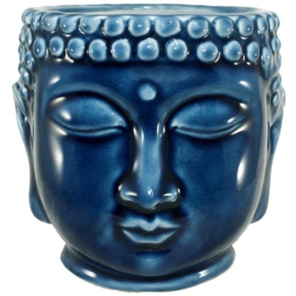 Buddha & ZEN Some! Other - 💙~Cobalt Blue Glazed Buddha Planter